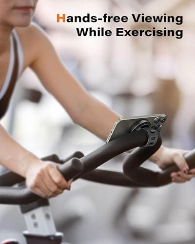 A2C Gym Fitness Phone Mount for MagSafe - 17 N54 Strong Magnets Stable and Secure Phone Mount with Adjustable Strap, Compatible with Gym Equipment, Stroller, Shopping Cart, Exercise Bikes thumbnail 2