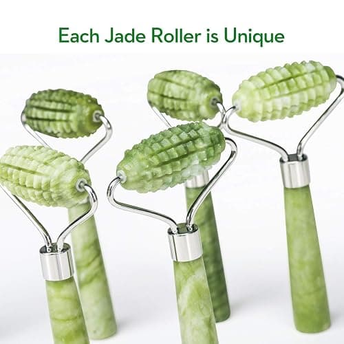 kimkoo Jade Roller and Gua Sha for Face-3 in 1 Kit with Facial Massager Tool,100% Real Natural Jade Stone Anti Aging,Face Beauty Set for Eye Anti-Wrinkle thumbnail 7