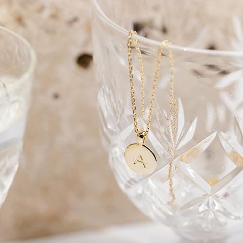PAVOI 14K Gold Plated Initial Letter Pendant Necklace for Women | Gold Alphabetical Initial Necklace thumbnail 3