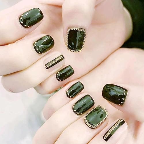 WOKOTO 12 Gold Black And Silver Metallic 3D Nail Chains Charms Punk Ball Beads Fingernails Nail Charms Bling Design Gold Silver Jewels Diy Craft Decoration Accessories Chain Nail Charms Jewelrys thumbnail 8