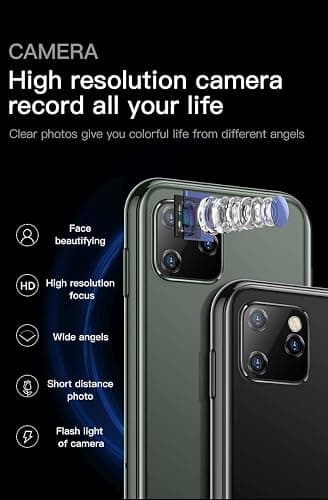 Super Mini Smartphone, XS11 Unlocked Phone 3G WCDMA Android Mobile 2.5'' Touch Screen 1GB RAM 8GB ROM Dual SIM WiFi Bluetooth Hotspot Ultra Thin Card Pocket Cellphone (Green) thumbnail 8