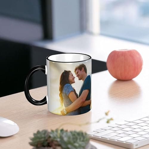 XEEVYAP Customize Photo Coffee Mugs Personalized Mug with Picture Text Image Logo Customized 11 Oz Tea Cup for Men Women Customized Gifts Dad Mom Family Best Friend, Black thumbnail 5
