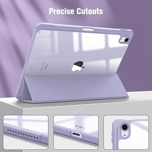 Fintie Hybrid Slim Case for iPad Air 11-inch M3 (2025) / M2 (2024), iPad Air 5th (2022) / 4th Generation (2020) 10.9 Inch - Shockproof Cover with Clear Back Shell & Pencil Holder, Lilac Purple thumbnail 9