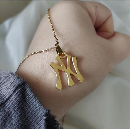 Uplift Us Marketplace 18K Gold Plated - Silver New York Necklace Stainless Steel Pendant Necklace Link Chain NY Pendant High Polished Finish Gift Idea thumbnail 4