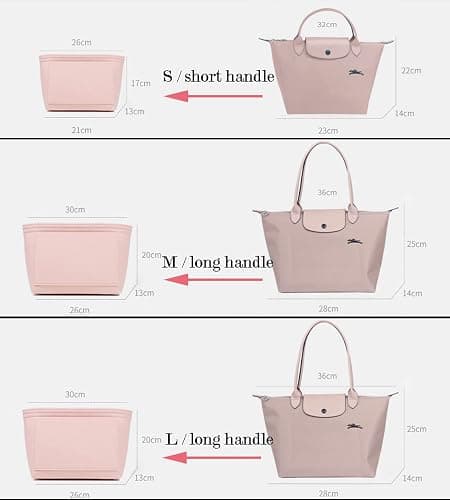 Lckaey Organiseur de sac en feutre pour sac Le Pliage grand modèle,Y012, beige, L - L/11.4*7.3*8.86in - Beige thumbnail 3