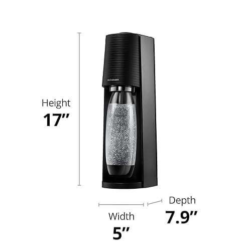 SodaStream - Terra Sparkling Water Maker | VALUE BUNDLE | CQC CO2 system | Includes 2x CO2 Cylinders, 3x 32 Fl Oz Dishwasher Safe Bottles, 2x Bubly Flavor Drops | Combine with Pepsi Flavors | Black thumbnail 3