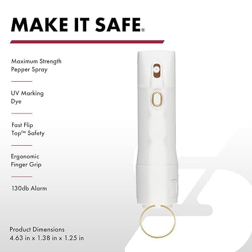 Sabre 2-in-1 Pepper Spray with 130dB Personal Alarm, Alert and Defend with One Press, Fast Flip Top Safety with Finger Grip and Tuck-Away Keyring, Maximum Strength, UV Marking Dye thumbnail 2