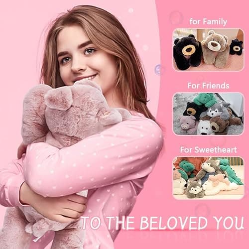 OSOCU® Microwavable & 1.8 LB Weighted Stuffed Animal - Polar Bear Heating Pad with Lavender & Tourmaline - Soothing Warm Heatable Plush Toy for Menstrual Cramps, Muscle Aches, Shoulder Tension thumbnail 8