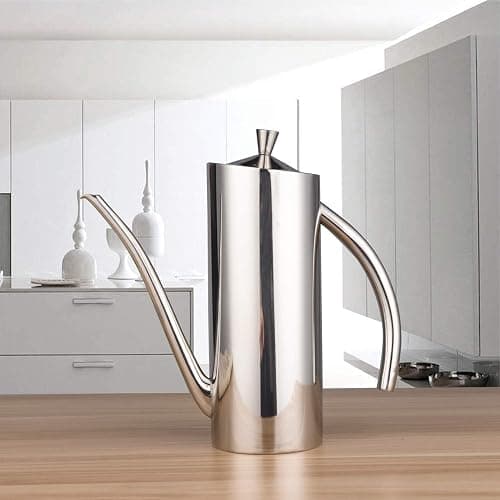 IMEEA Oliven Essig& Ölspender SUS304 Edelstahl Ölkännchen Ölbehälter Ölflasche Ölaufbewahrung Zutatenspender mit Tropffreier Ausgießer (23oz / 700ml) thumbnail 4
