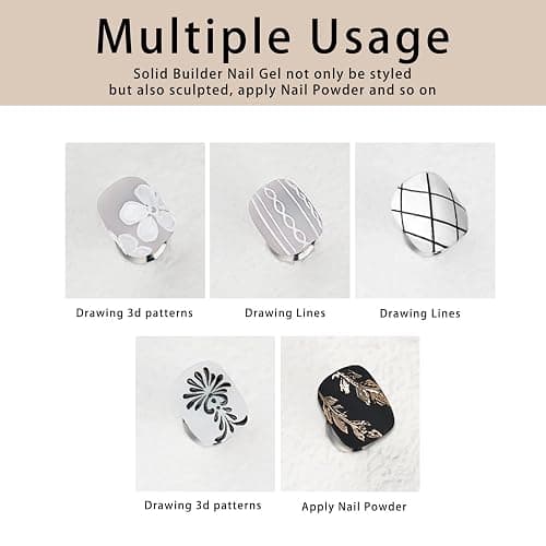 2pcs Solid 3d Gel Nail Art Sculpting Gel For Nail Art Salon Home DIY | Non Wipe 3d Nail Sculpting Gel For Nail Art, White Black 3d Nail Art Gel Multifunctional 3d Molding For Nails (White & Black) thumbnail 4