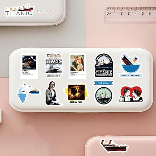 61Pcs Titanic Classic Movie Stickers Pack, Jack Rose Vinyl Waterproof Sticker for Water Bottle,Skateboard,Laptop,Phone,Journaling,Scrapbooking Decals Gifts for Kids Teens Adults for Party Supply thumbnail 7