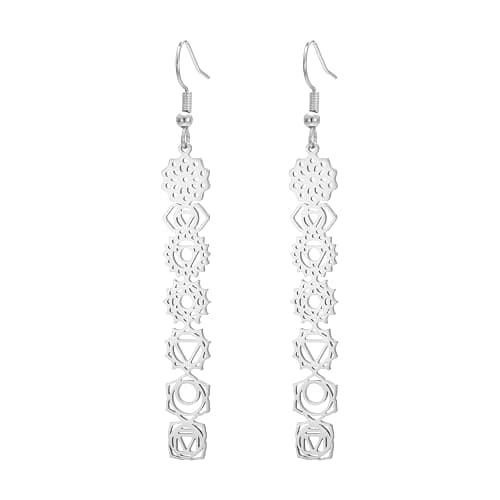 Dreamtimes 7 Chakra Earrings for Women Stainless Steel Spiritual Healing Pendant Earring for Meditation Yoga Lover for Christmas - Image 1