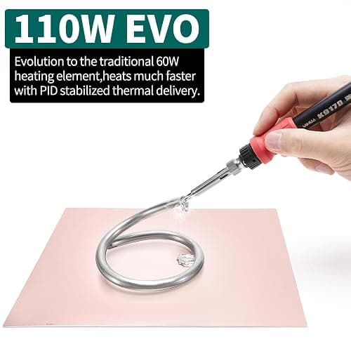 YIHUA 939D+ III EVO Digital Soldering Iron Station Kit 110W High Power with LCD display, 4 Memory Channels, Sleep Mode, Digital Calibration, Solder Wire, Helping Hands, Magnifier, 3 Soldering Tips thumbnail 3
