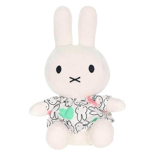 Kids Preferred Miffy Plush 8" Miffy Head Logo Dress - Sitting Dutch Bunny by Dick Bruna, Soft Stuffed Plush for Girls & Boys Ages 0 Months, 8 Inches - Image 1