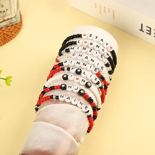 KKUHTY 9PCS Stray Merch Stay-Inspired Beaded Bracelets Set – Adjustable SKZ Merch Friendship Bracelets, Fandom Stray Jewelry Gifts for Concerts & Everyday Wear thumbnail 3