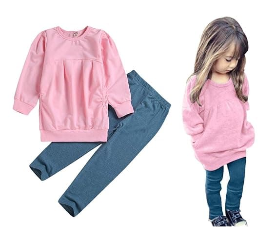 Ritatte Toddler Girls Clothes Winter Warm Long Sleeve Tops Long Pants Suit Kids Soft Cotton Fall Outfits 2Pcs Set - Image 1