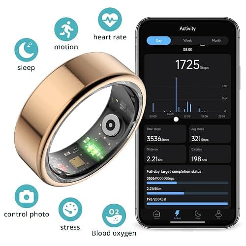 COLMI R02 Smart Ring, a Smart Ring for Women and Men, with a Charging case, Supports Heart Rate, Blood Oxygen, Sleep Health Monitoring, and Sports Tracking Ring. (Rose Gold, 7#) thumbnail 5