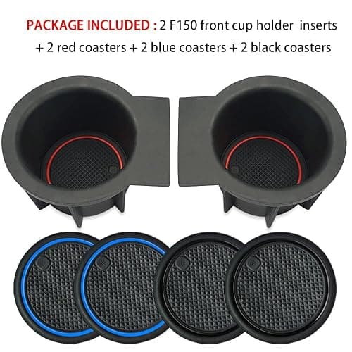 AOTEMILK TPE Console Cup Holder Inserts Replacement for Ford F150 2004-2008 with Flow Through Console Drink Bottle Hold for 2003-2006 Ford Expedition & Lincoln Navigator thumbnail 6