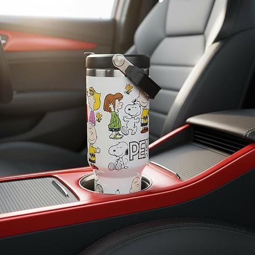 Bioworld Peanuts All-Over Character Print White 40 Oz Stainless Steel Water Bottle thumbnail 2