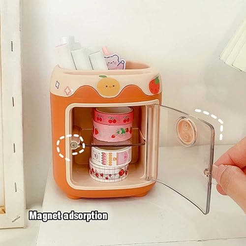 MLAFE Kawaii Pig Pen Holder Cute Cosmetic Storage Bucket Kawaii Multifunctional Storage Bucket Cute Desktop Stationery Bucket (Blue) (DIE072901) thumbnail 9