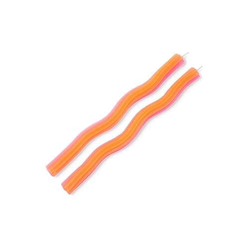 Wiggle Candles (2 Pack) - Joyful Dancing Design Taper Candlesticks | Bright Colors | 7/8” diam x 11” Length | Designed by Lex Pott | Made in USA (Orange) - Orange thumbnail 4