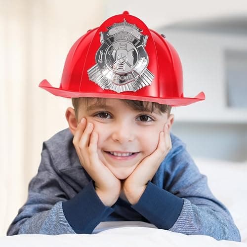 Fireman Helmet Plastic Hard Hat Fire Chief Helmet Firefighter Roleplay Costume Fireman Accessory for Cosplay Party Dress Up thumbnail 4