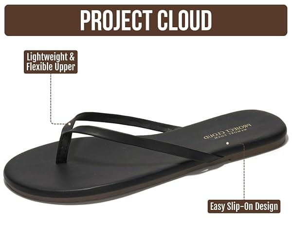 Project Cloud Flip Flops for Women Memory Foam Flats Sandals | Lightweight and Durable Non-Slip Sole Womens Sandals - Beach Essentials Womens Flat Sandals for Everyday Comfort Daily Wear thumbnail 3