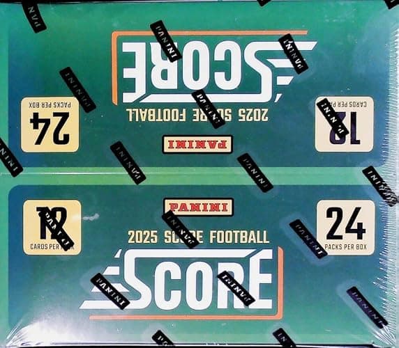 Panini 2025 Score NFL Football Factory Sealed Retail Box (24 Packs of 12 Cards) Chase possible autographs. Find 7 Parallels including 3 Exclusive Numbered Per Box, on average. Look for possible ultra-rare Inserts such as Step Ahead and Mystery Rookies Inserts. thumbnail 6