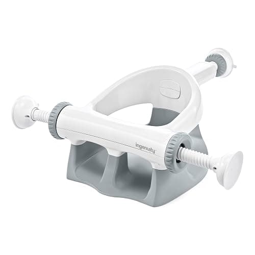 Ingenuity My Bath Seat for Sit-Up Baby Bathing, Sure & Secure Suction Cups, ASTM Safety Tested & Approved, Backrest for Assisted Sitting, Easy Setup & Storage, Gray - Image 1