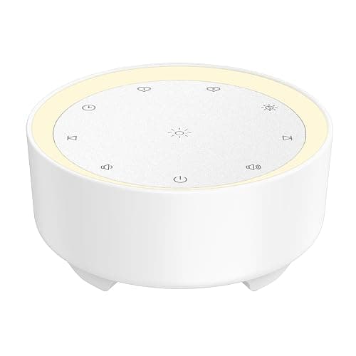 Kipcush Sound Machine & Night Light for Adults, Baby, Kids. White Noise Machine with 20 Soothing Sleep Sounds. Small Size & Portable Design for Bedroom, Office, Travel. Favorites Buttons, Timer - White - Small - Image 1