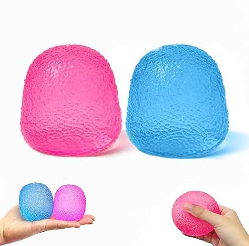 Gumdrop Squishy- Stress Balls for Kids and Adults, Super Solid Squeeze Ball, Sensory for Stress Relief, Focus, and Fun, Stretchy Squeeze Stress Relief Balls for Anxiety (Blue+Pink) - Image 1