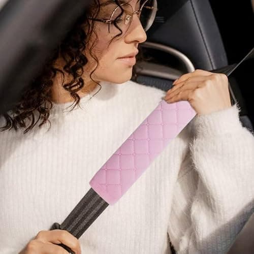 tecooller Car Seat Belt Cover Pad, 5 Pack, Seatbelt Covers for Car Accessories, Soft Material, Car Seat Strap Pads, Pink 10.63 inches, Applicable for All Vehicles, Comfort for Neck Shoulders (5-Pink) thumbnail 5