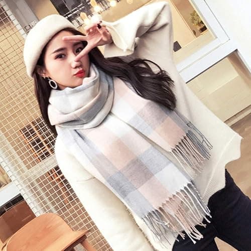 Mocasor Plaid Blanket Scarves for Women, Ladies Fashion Winter Warm Tartan d Long Checked Shawls and Wraps thumbnail 7