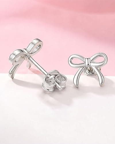 Eryuor You Are Loved, Hypoallergenic Cute Bow Stud Earrings Gifts for Girls thumbnail 5