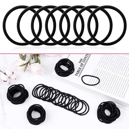 Anezus 200 Pcs Black Elastics Hair Ties Small Bulk Hair Ties Hair Bands (4mm) thumbnail 3