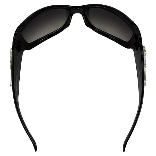 Rodeo Queen Angel Women’s Fashion Sunglasses Black Frame w/Bling Rhinestones & Smoke Gradient Lens thumbnail 4
