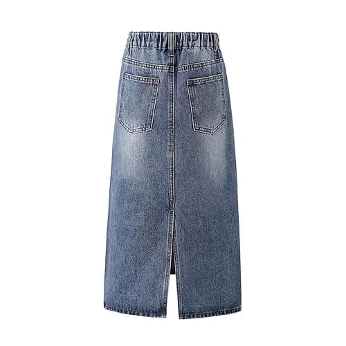 Teen Girls Denim Skirts Buttons Baggy Straight Casual Bottoms Dress Kids Long Jeans Dresses Summer Streetwear Skirts Girl Clothes Size 14 16 Outfits Teen Size 7 8 thumbnail 6