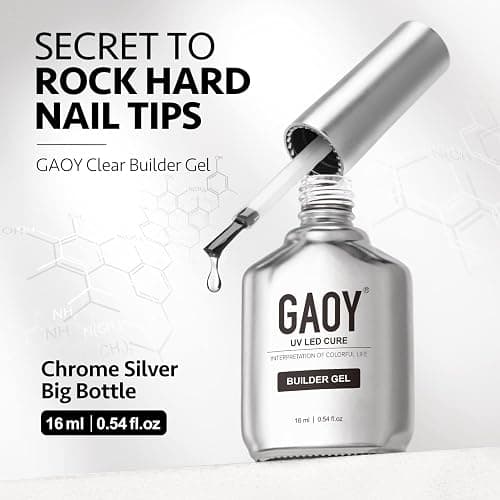 GAOY Clear Builder Gel for Nails, 16ml Nail Strengthener in a Bottle, Nail Extension Hard Gel, Soak Off Long Lasting UV Light Cure, Base Coat Top Coat Needed thumbnail 7