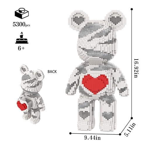 PLAYNENO Bear Micro Mini Building Block Sets for Adults, No Compatible with Lego, Building Toys for Home & Office Decor, MOC 3D Creative Model Gifts for Christmas thumbnail 3