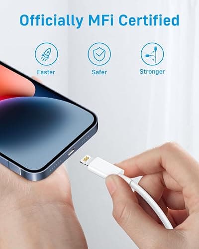 10Ft Charger Fast Charging, MFi-Certified, 20W PD Block with 10Ft Cable, Type C Travel Plug & Cord for 14/13/12/11 Series & More [2 Pack] thumbnail 4