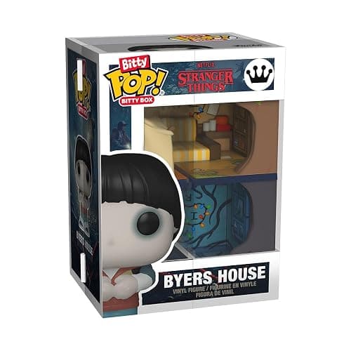 Funko Bitty Pop! Bitty Boxes: Stranger Things - Byers House Playset mit 2-0,9 Zoll (2,2 cm) winzige Mini-Figuren - Sammler-Vitrine mit Innenszene und Aufbewahrung - Geschenkidee thumbnail 3