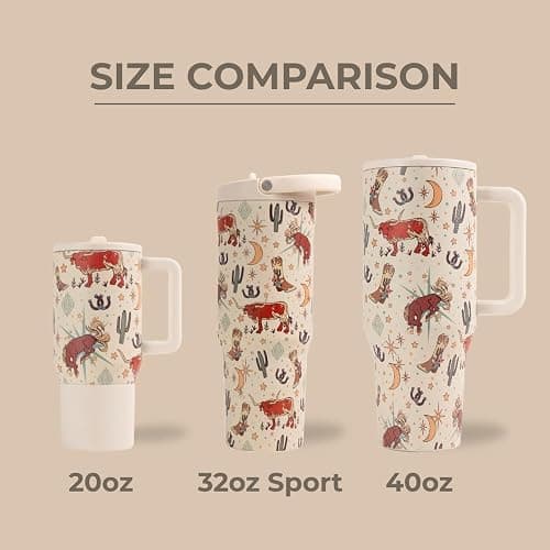 HydroJug Sport - Stainless Steel Tumbler with Straw, Vacuum Insulated, 32oz Leakproof Water Bottle, Ergonomic Design, Reusable, Dishwasher Safe, Rubber Base, Durable for Gym or Outdoors, Rodeo thumbnail 5