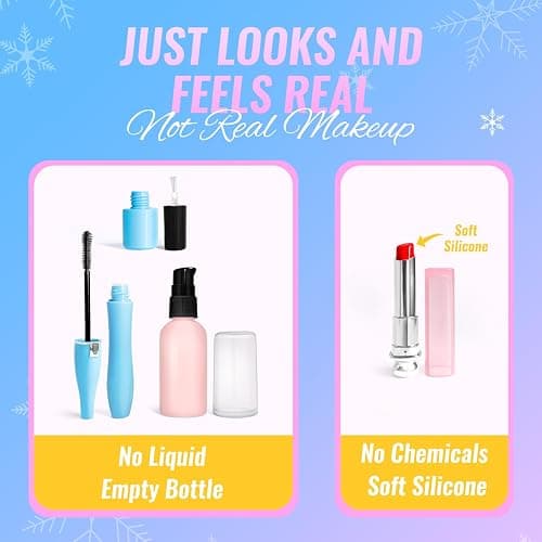 INNOCHEER Pretend Makeup for Toddlers, Fake Play Makeup for Little Girls, Frozen Toy Makeup Set for Girls, Birthday Christmas Princess Gifts Toddler Girl Toys Age 3 4 5 6 7 8 (Not Real Makeup) thumbnail 3