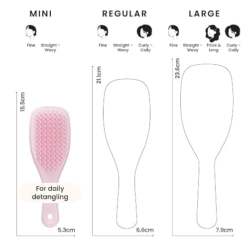 Tangle Teezer Mini Ultimate Detangler - For Wet & Dry Hair - Detangling Brush for All Hair Types - Perfect Brush For Kids & Travel - Millenial Pink thumbnail 8