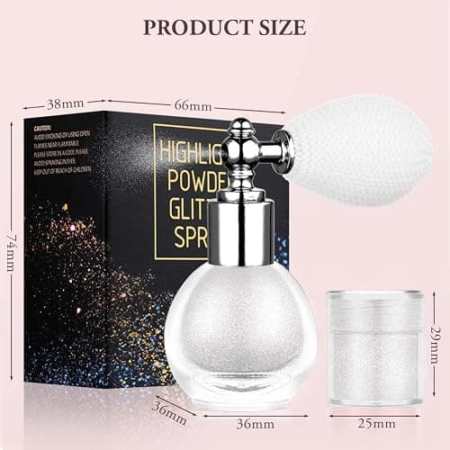 ALIIP Glitzer Spray, Glitzerspray für Haare und Kleidung Make Up Glitzer, Face Body Glitter für Halloween Karnevals Party, Glow Face Körper Sparkle Powder,006 thumbnail 3