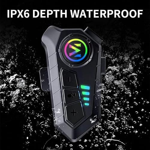 Motorcycle Helmet Speakers - Super Long Battery Life, Helmet Headphones Single Use Headset with Soft/Hard Mic,IPX6 Automatic Answer/Music Control/Intelligent Noise/Wake up Siri thumbnail 7