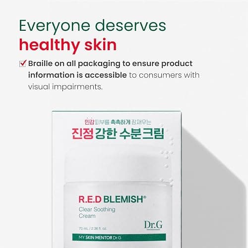Dr. G R.E.D. Blemish Clear Soothing Cream - Calming Korean Moisturizer for Redness - Soothes Acne & Irritation - With Centella Asiatica - Long-Lasting Hydration - 2.36 fl oz thumbnail 8