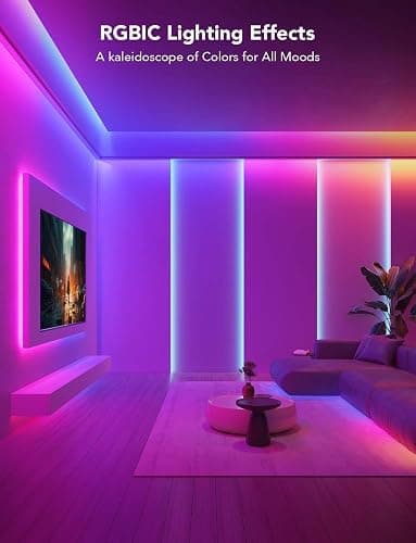 Govee RGBIC LED Strip Lights, 32.8ft Smart LED Lights for Bedroom, Bluetooth LED Lights APP Control, DIY Multiple Colors on One Line, Color Changing LED Strip Lighting Music Sync, Home Decor thumbnail 8