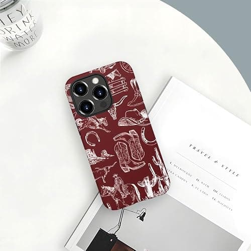 Compatible with iPhone 16 Pro Max,Anti-Scratch Frosted Case Cover,Collage Country Cowboy thumbnail 6