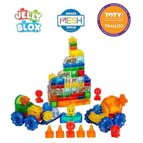 Jelly Blox Construction Site Set | Includes 75 Pieces | Toddler & Preschool Building Blocks Kids Can Squeeze, Stretch, Squish | MESH ACCREDITED | Safety Tested & Ouch-Free | Sensory Play Toy Ages 2+ thumbnail 3
